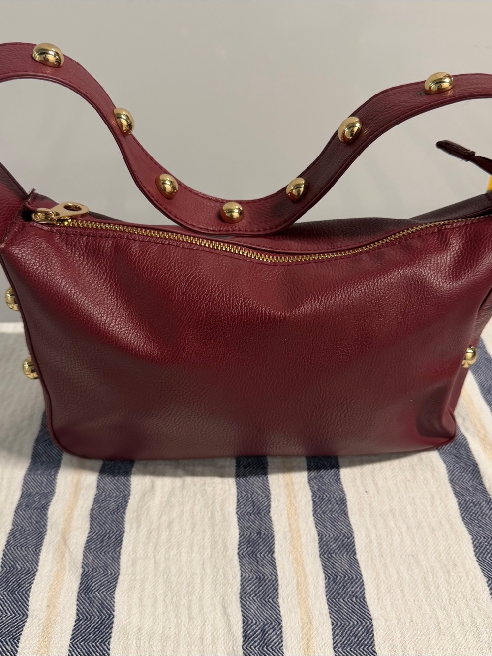 Universal Thread Burgundy Shoulder Bag with Gold Studs